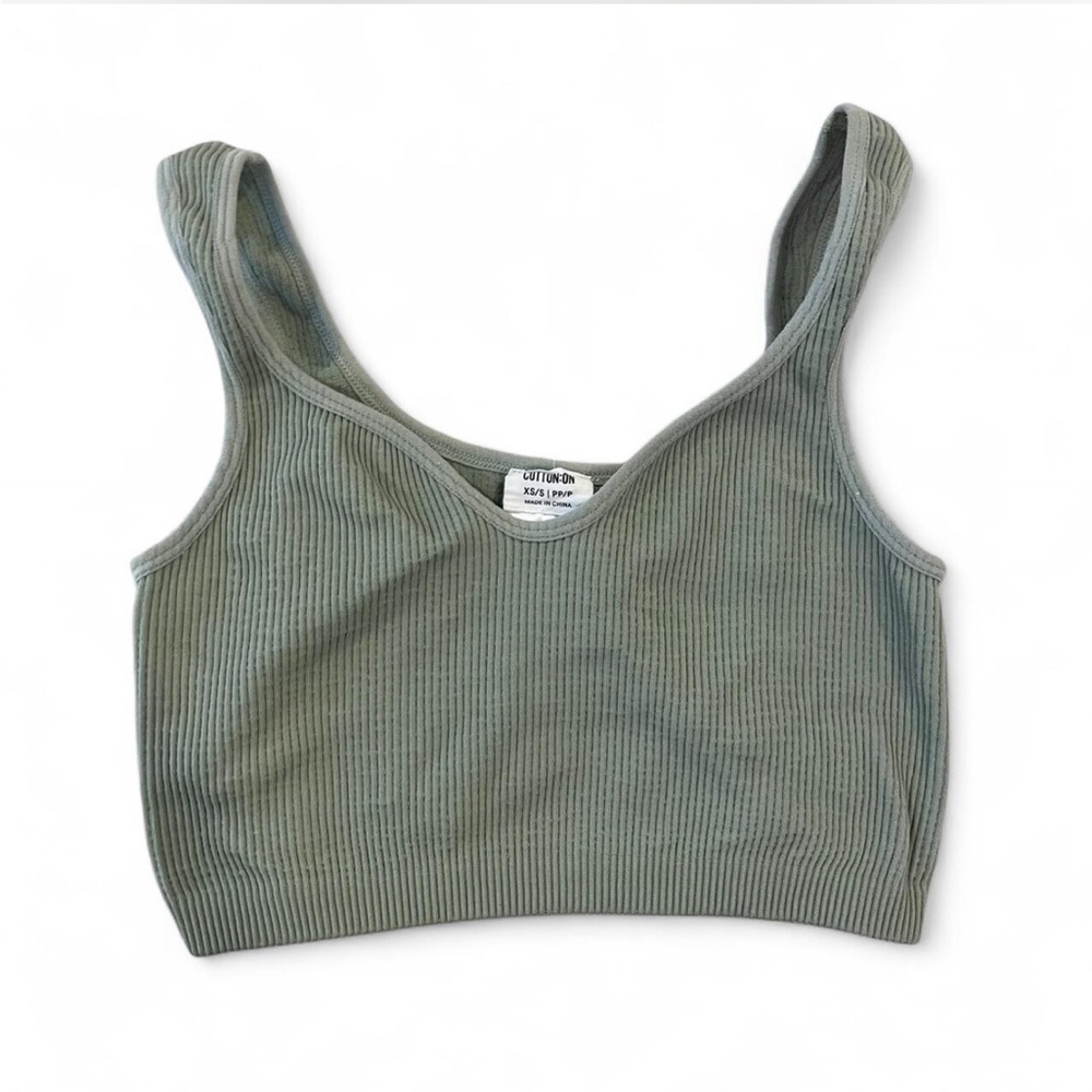 Cotton On Ribbed Sage Green Top